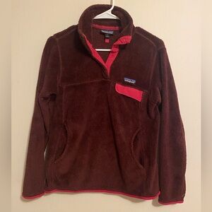 Patagonia Burgundy Fleece with Pink Trim